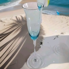 Angelique Aqua Blue Luminarc Cristal D’Arques Durand Wine/Champagne Glass