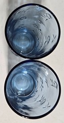 Set of 2 Vintage Anchor Hocking Savannah Blue Cooler Tumbler Glass 6″