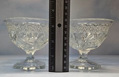 Vintage EAPG Jenkins DAHLIA CLEAR Set of 5 (5 oz.) Champagne/Sherbet Glasses