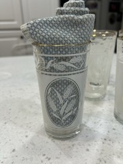 Vintage Hazel Atlas Hazelware White Wheat Cameo Glassware Set of 8
