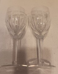 2 Waterford Crystal Carina 7″ claret wine goblets EX!