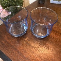 Vintage Rocks Glasses Whiskey Lowball Barware Juice Libbey Impromptu Azure Blue