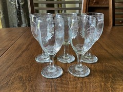 Set Of (7) Libbey Chivalry Stemmed Red Wine Glasses 6 1/4″ 8 oz.