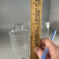 Set Of 4 Libbey Crisa Vertical Ribbed Clear Glass 5” Tumblers 8 Oz Juice