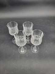 Gorgeous Set of 4 Cristal D’Arques Longchamp 8oz Wine Glasses Paris France 7″