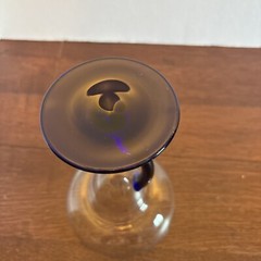 One Margarita Martini Glass Libbey Swerve Cobalt Blue Curve Stem Barware EC