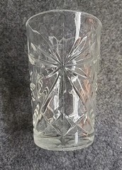 Vintage Anchor Hocking Star of David Juice Glass Approximately 3 3/4″ Tall