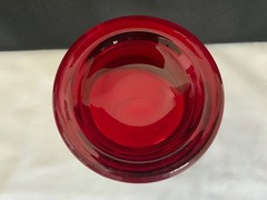 Vintage Duncan Miller Glass No. 500 Ruby Base Sailboat Cut Tumbler