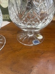 Pair Vintage Czech Bohemian Crystal Brandy Snifters JB Joseph Blazek