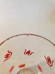 Vintage Kraft Foods Swanky Swig Red & White Tulip Juice Glasses 3 1/5″ Set of 2