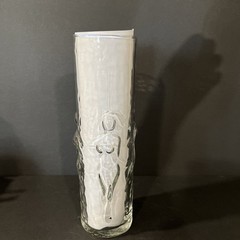Vtg Libbey LaFemme Vase Glass Tumbler Missed Nude Woman MCM Barware 20oz
