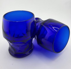 Vintage Mosser Cobalt Blue Glass Georgian 4″ Tall Drinking Glass