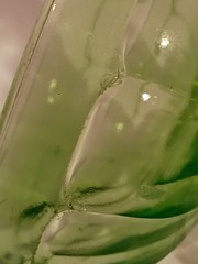 Vintage Misc 5 Green Depression Uranium Glass Stem Ware Glasses *Minor Fleabites
