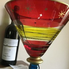 Hand Painted Oversize Margarita/Martini Glasses Set Of Two