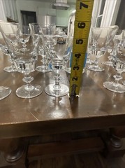 Val St Lambert State Plain Water Goblet Glasses Large And Small Lot Of 16 Total