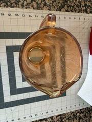 Jeannette Glass FLORAGOLD Louisa Marigold Iridescent Tall Ice Lip Water Pitcher