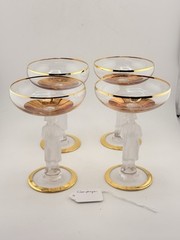 Vintage Bayel Crystal France Napoleon Glasses 24K GOLD Lot Of 4 lot 1 Champagne