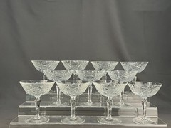 11 Nachtmann Crystal TRAUBE Grape Clear 4 5/8″ Low Sherbet Glasses : MINT