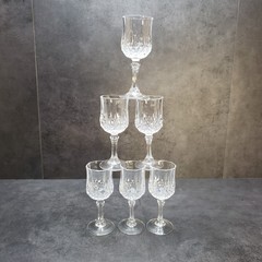 6 Longchamp 6cl 24% Lead Crystal Stem Glasses Cristal D’arques SMALL