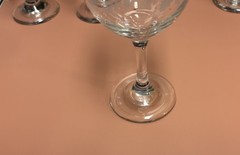 VTG LIBBEY Holly and Pine Frosted Wine Blown Glasses Gold Rim & Ribbon 10 Oz