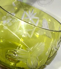 VTG Lot 7 Bohemian Czech Cut To Clear Crystal Hock Stem Wine Water Glass Goblet