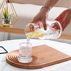Durable Lead-Free Glass Bedside Water Carafe with Anti-Drip Tumbler Lid