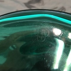 Rare Teal Antique Uranium Signed Hawkes 9” Lemonade Pitcher &3 Tumblers Etched