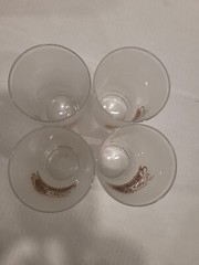 Vtg Culver Unicorn Frosted Highball Bar Tumblers 22K Gold Glasses 4