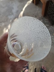 1 x Vintage Frosted texture Pebble Drinking Glass Tumbler with Pheasants Flying