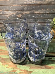 Vintage Libbey Winter Scene D. Cheviot 1960’s Set of Five