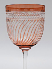 Rare English Peach Cut to Clear Glass Hock Wine ABP Circa 1900, S&W or Webb