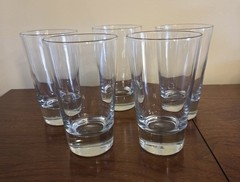 Set Of 5 Heavy Bottom 12 oz Water Ice Tea Glass Tumblers – NICE!