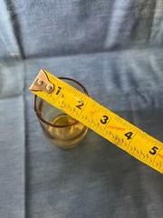 Vtg. Amber Glass Goblets, Set of 4, Whiskey, Cocktail Glasses, Vtg. Barware