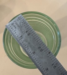 2 Vtg Anchor Hocking Green Glass Tumblers Raised Rings Ribbed 16 Oz No Chips MCM