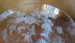 Tiffin Franciscan #14180 Stem Roses Etched Rib Optic 6 ¾” Water Goblet(s)