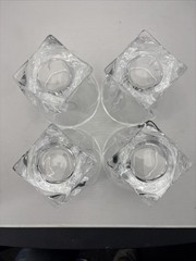 Set of (4) of Mikasa Twisted Motion Crystal Old Fashioned 3.75” Tumblers