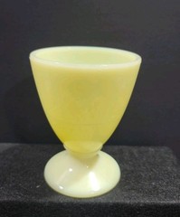 Vintage Uranium McKee Custard Footed Cup Waldorf Shape Dessert Glass Glows