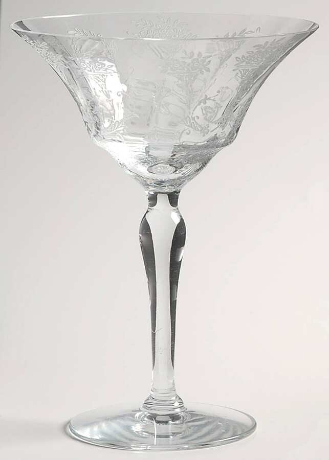 MORGANTOWN Champagne Tall Sherbet Mayfair Glass Optic Panel Stem 7668