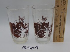 2 Vintage Children Juice Glasses Swanky Swigs Kraft Animals Kiddie Cup Brown