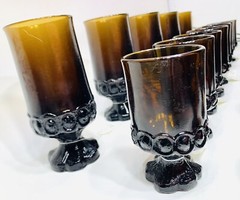 Vintage Mid Century Tiffin Franciscan Madeira Amber Goblets 4 Sizes 19 pieces