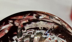 Waterford Crystal Snowflake Wishes for Joy Ruby Red Whiskey Glasses Marked Set 2