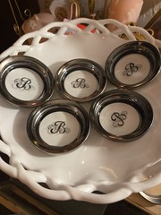 Vintage Initial B Dorothy Thorpe Coasters, Set Of 5