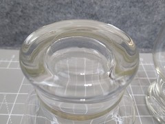 2 Vintage Glass Pedestal Tumblers Mid-century Modern Juice Cups