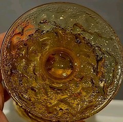 Vintage ANCHOR HOCKING LIDO MILANO Gold Amber Footed Beverage Glass 1960s 12oz
