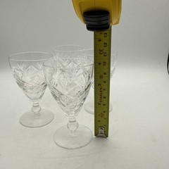 Vintage Webb Corbett Crystal Clear Glass Sherry or Port Set of 4