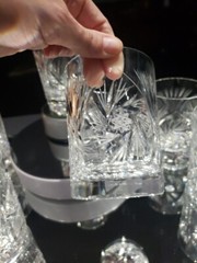 7 Tumblers DOF 4″ Glasses fans Pinwheel buzzstar crystal Leanore American Cut