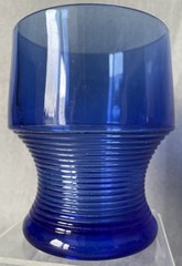 Vintage Hazel Atlas Georgian Ribbed Cobalt Blue Glass 3.75” in