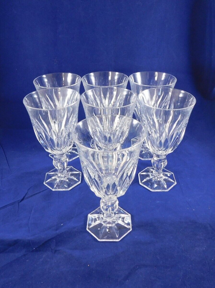 Cristal d’Arques / Durand CRA-140 Lead Crystal Water Glass Set 7 Unknown Pattern