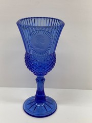 AVON Fostoria Cobalt Blue Glass Goblets George Washington