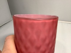 Antique Diamond Quilting Glass Company Unknown Phoenix Satin Tumbler circa 1890￼
